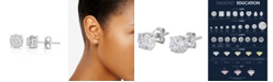 TruMiracle Diamond (1 ct. t.w.) Halo Stud Earrings in 14K White Gold